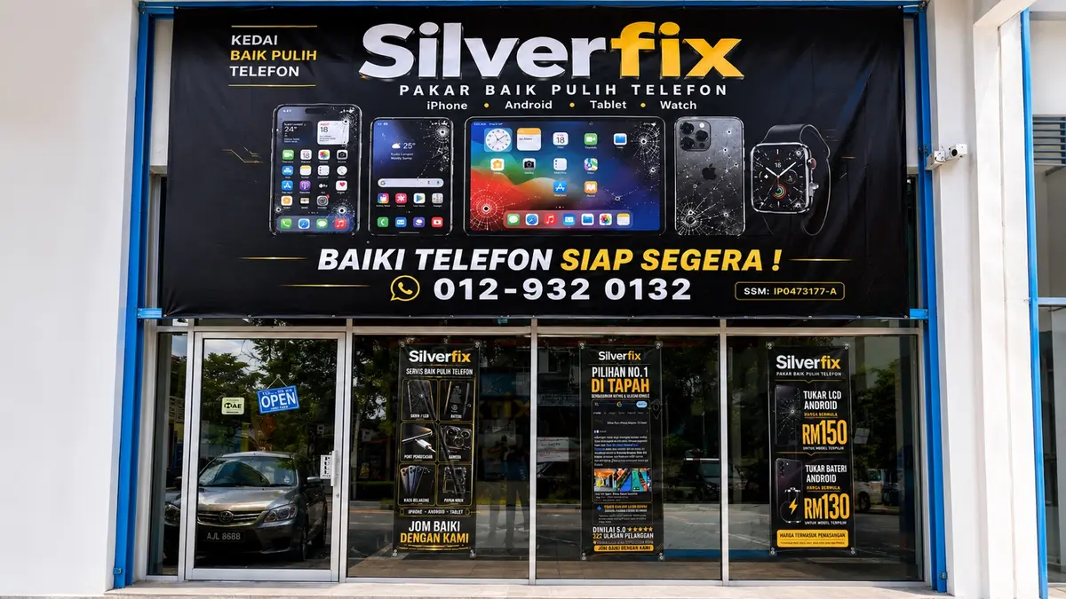 Hadapan kedai Silver Fix Kampar