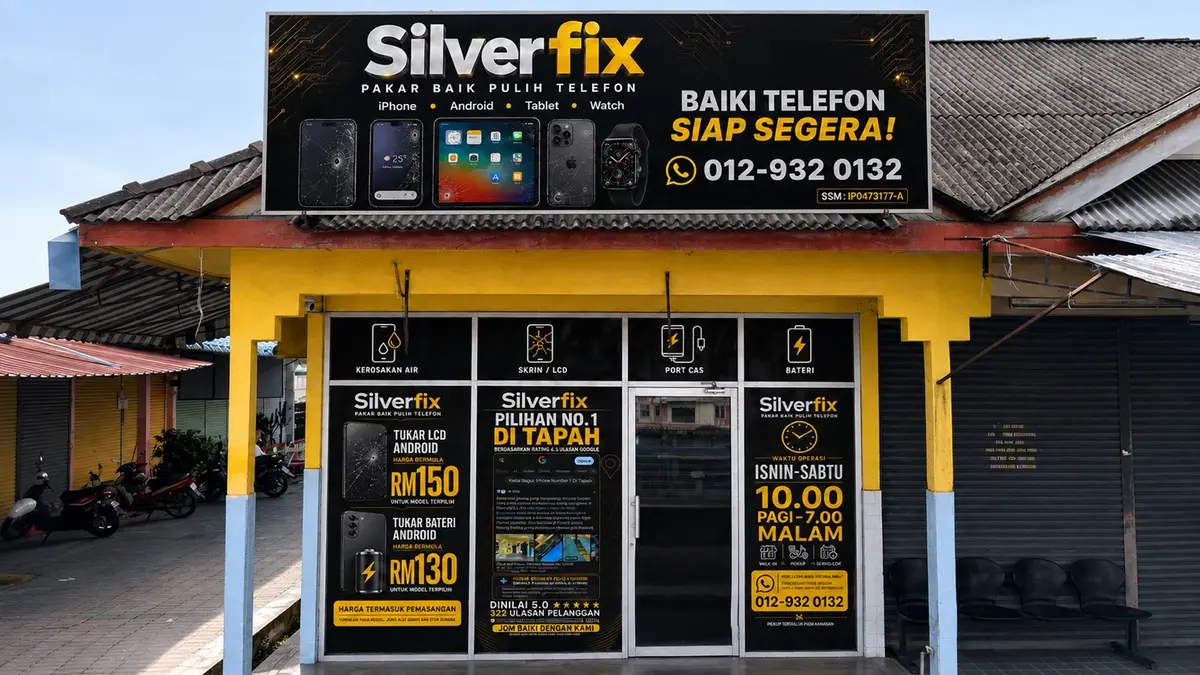 Hadapan kedai Silver Fix Tapah